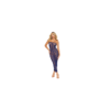 Ensemble 2 pièces top manches longues et robe bleu marine 